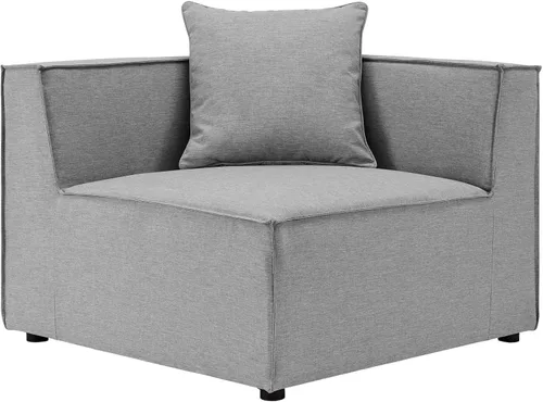 Vista 4 de Modway EEI-4388-GRY Saybrook Sofá seccional tapizado para patio en gris, juego de 8 piezas