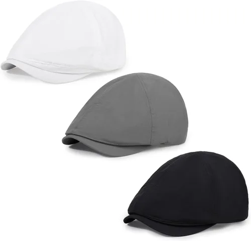Vista 9 de 3Pcs Quick Dry Newsboy Hat for Men Women Cool Adjustable Flat Cap