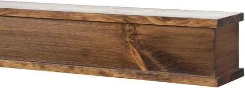 Vista 7 de Modern Ember Cody - Estante flotante de madera para chimenea de 48 pulgadas, sin terminar, estante de madera con molduras simétricas superior e
