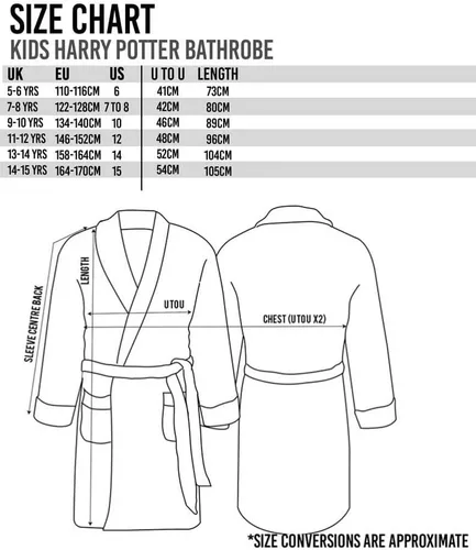 Vista 2 de Harry Potter Bata de pijama para niños con opciones rojas o azules, Azul