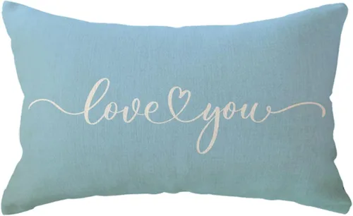 Vista 8 de Love You - Fundas de almohada lumbar para parejas, aniversarios, bodas, compromisos, día de San Valentín, 12 x 20 pulgadas (beige)