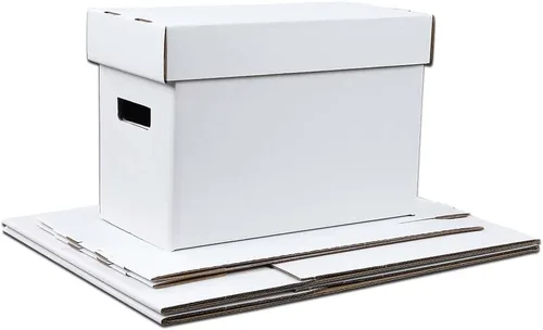 Vista 6 de G-PLUS Caja de almacenamiento para cómics de cómics con capacidad para 150-175 cómics, plegable y apilable, caja corta a prueba de humedad, cartón