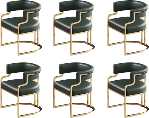 Vista 52 de Sillas de comedor de cocina para interiores, silla lateral tapizada para el hogar, silla con brazo de respaldo bajo, silla de comedor con piel