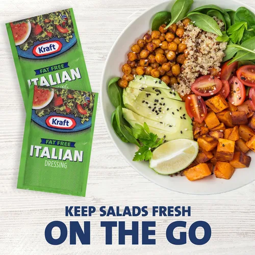 Vista 6 de Aderezo de ensalada italiano sin grasa Kraft (paquete de 60 unidades, paquetes de 1.5 onzas)