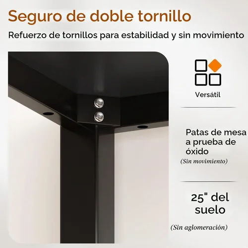 Vista 5 de DlandHome - Escritorio pequeño para computadora de 31.5 pulgadas para oficina en casa, color negro