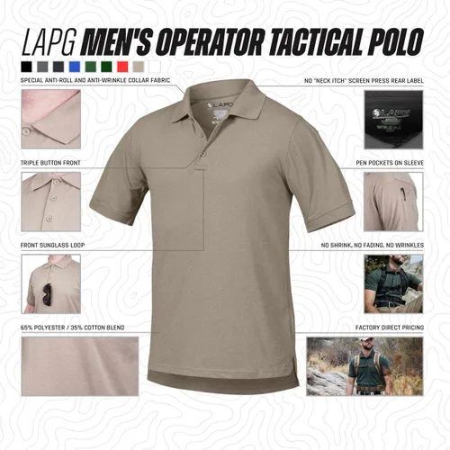 Vista 2 de LA Police Gear Polo táctico de manga corta para hombre, ligero, antiarrugas, uniforme de manga corta para hombre