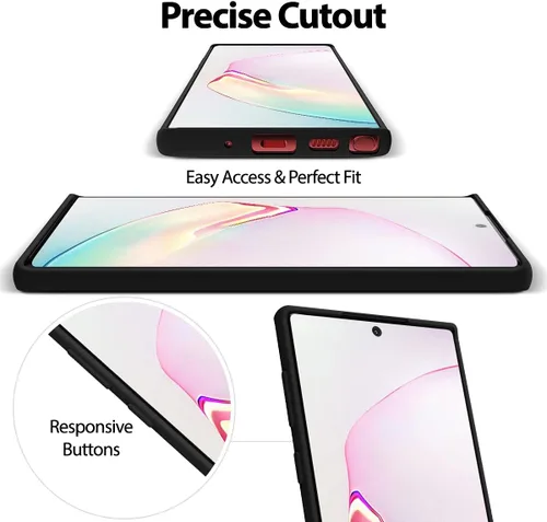 Vista 5 de GOOSPERY Funda de silicona líquida para Galaxy Note 10 (2019) Silky-Soft Touch Full Body Protection Funda a prueba de golpes con forro de microfibra