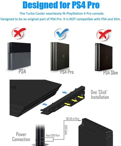 Vista 2 de ElecGear - Ventilador de refrigeración para radiador externo con sensor de temperatura para Sony PlayStation 4 Pro