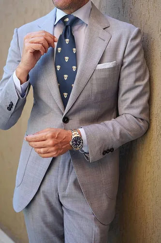 Vista 2 de HISDERN Corbatas para hombre clásicas divertidas corbatas para hombre, pañuelo de negocios de animales, corbata de bolsillo, juego cuadrado