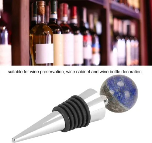 Vista 4 de Tapón de vino, tapón de botella, excelente sellado, ecológico, piedra semipreciosa para vino y bebidas, mantiene el vino fresco, se adapta a