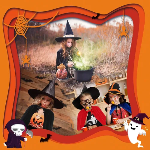 Vista 6 de Uttpll Capas de terciopelo para niños, capa con capucha para Navidad, Halloween, fiesta de cosplay