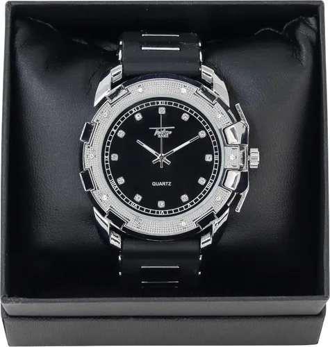 Vista 5 de Techno Pave Relojes brillantes para hombre con circonita cúbica totalmente helada
