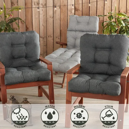 Vista 43 de Greendale Home Fashions Juego de 2 cojines de asiento y respaldo para exteriores, diseño Adobe Stripe 2