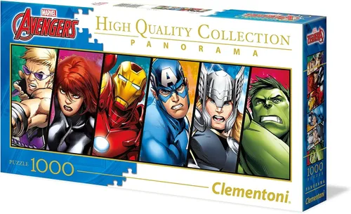 Vista 3 de Clementoni 39442 Disney Panorama Collection Avengers Clementoni-39442-Disney Avengers-1000 piezas, multicolor