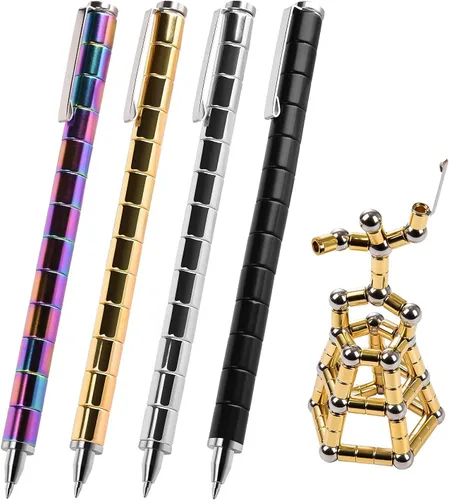 Vista 8 de HKDGYHON Bolígrafo de juguete, bolígrafo de metal magnético de descompresión, bolígrafo magnético de escritura multifunción, regalo para niños