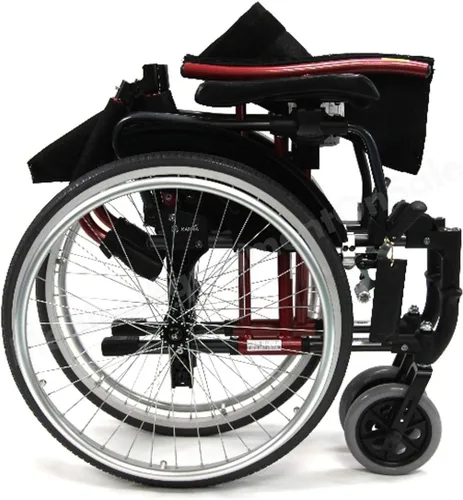 Vista 7 de Karman Healthcare S-305 Silla de ruedas ergonómica ultraligera de 29 libras con reposapiés extraíble y ruedas de liberación rápida, color rojo