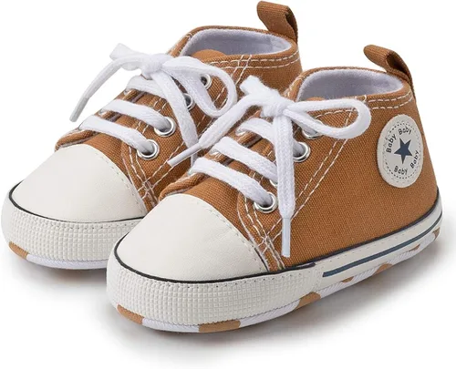 Vista 5 de KIDSUN zapatos deportivos altos hasta el tobillo para bebés niños y niñas con suela antideslizante suaves para recién nacidos zapatos precaminadores