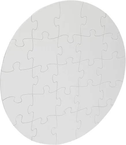 Vista 6 de Bright Creations Rompecabezas redondos en blanco, paquete de 12, 12.5 pulgadas, blanco, rompecabezas de círculo en blanco y manualidades de bricolaje