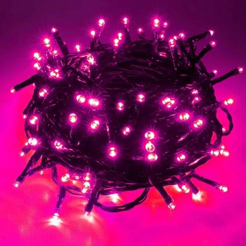Vista 30 de YEGUO 500 luces LED de Navidad rosas de 165 pies, impermeables, para exteriores, cadena de luces de alambre verde para interiores, 8 modos de luces