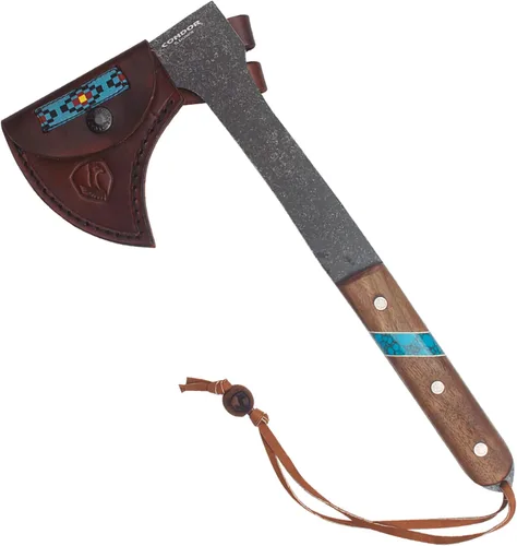 Vista 2 de Condor Tool & Knife Blue River Tomahawk - Tomahawk táctico de alta calidad con hoja de acero de alto carbono 1095 - Mango ergonómico de nogal