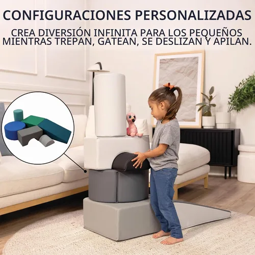 Vista 6 de FDP SoftScape Playtime and Climb - Juego multiusos para bebés y niños pequeños de 10m-2 años; Para gateadores y pequeños constructores, aprenda