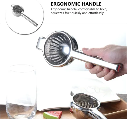 Vista 9 de COHEALI Handheld Stainless Steel Lemon Squeezer Manual Fruit Juicer Portable Citrus Press for Kiwi Mango Watermelon Easy to Clean Non-electric
