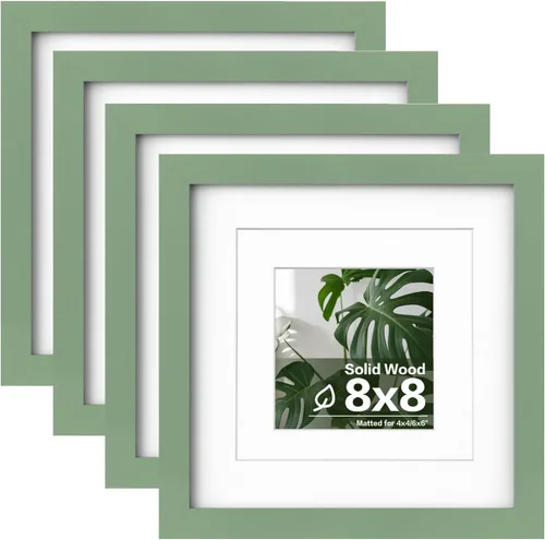 Vista 7 de Egofine - Marcos de fotos de 4 x 6 pulgadas (4 unidades) cubiertos por plexiglás, para fotos de 3 x 4.5 pulgadas / 3.5 x 5 pulgadas con paspartú