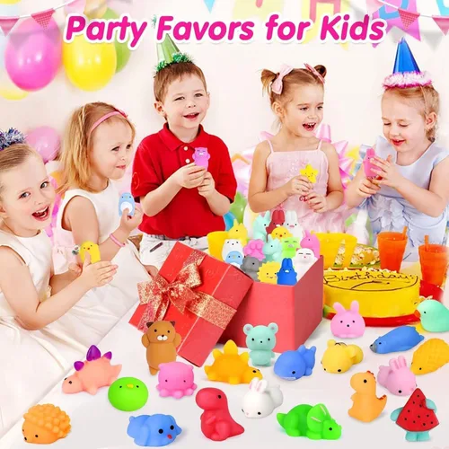 Vista 10 de Recuerdos de fiesta, 130 juguetes esponjosos: Kawaii Squishies Fidget Toys Caja del tesoro juguete para premios de aula, estudiantes, suministros