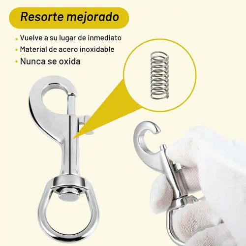 Vista 4 de DELSWIN Ganchos giratorios para bandera, clips de asta de bandera resistentes de 3.5 pulgadas para cuerda de asta de bandera, perno de acero