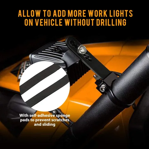 Vista 9 de Auxbeam Kit de soporte de montaje de 1.75 pulgadas, abrazaderas de jaula enrollable para barra de luz LED oculta, Jeep Wrangler, camiones