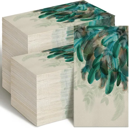 Vista 10 de Seajan 200 piezas de sombrillas de playa, servilletas de papel para invitados, toallas de mano desechables para baño, servilletas de papel