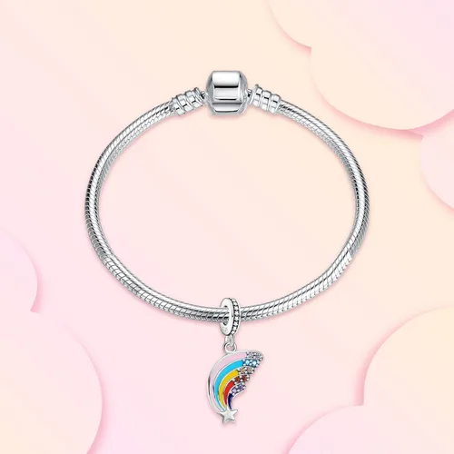 Vista 2 de Annmors Dijes familiares de joyería para mujer, plata de ley 925, colgante con circonita cúbica, cuentas de joyería para niñas, regalos de bricolaje