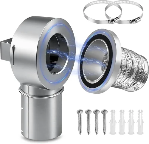Vista 8 de Magnetic Dryer Vent Coupling Connector Kit with 4 inch Dryer Vent Hose