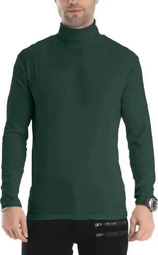 Vista 28 de Camiseta de manga larga para hombre, ajustada, ligera, con cuello de tortuga