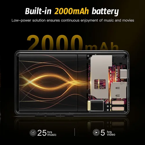 Vista 6 de Reproductor MP3 de 144 GB con WiFi y Bluetooth, pantalla táctil IPS HD de 4.02 pulgadas, reproductor de MP4 con altavoces, reproductor de música