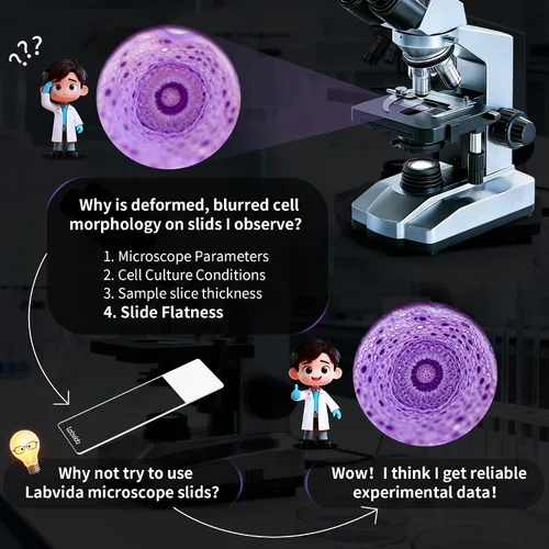 Vista 5 de 72 piezas de portaobjetos de microscopio con carga positiva, portaobjetos adhesivos hechos de vidrio super blanco, bordes finamente pulidos, área