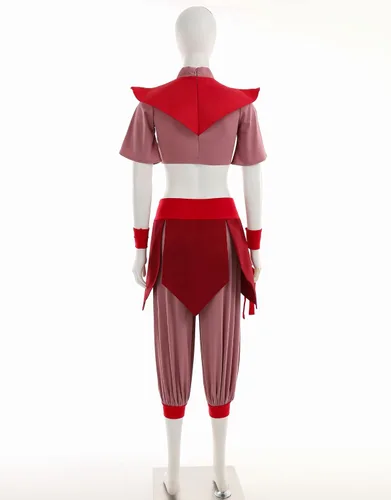 Vista 4 de Cosplay.fm Disfraz de cosplay de anime para mujer, traje de Kungfu con soporte para la muñeca y gorro
