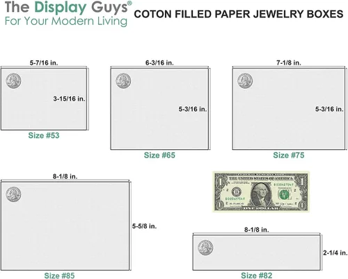 Vista 7 de TheDisplayGuys - Paquete de 25 cajas de cartón rellenas de algodón #10 para joyas, color blanco mate (1.9 x 1.3 x 0.7 pulgadas), para envío