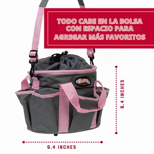 Vista 3 de Weaver - Kit de aseo para caballos equinos, juego de 7 piezas con bolsa organizadora, púa de pezuñas, peine, raspador de sudor, herramientas equinas