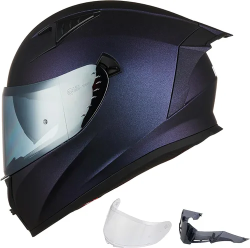 Vista 16 de ILM - Casco completo de motocicleta con Pinlock compatible con viseras y aletas transparentes y tintadas, casco para Street Bike y Motocross