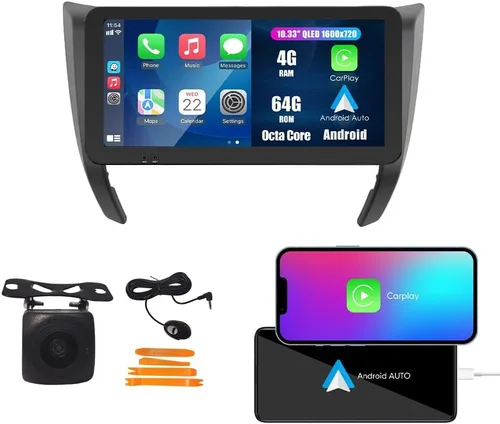 Vista 10 de Coche CarPlay Android Navegación Automática Estéreo GPS Radio Cámara Pantalla 10.33 "QLED Pantalla Táctil Headunit Tablet Pad Media Player