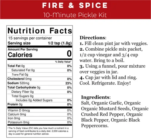 Vista 2 de Pearl and Johnny Kit de pepinillos de 10 minutos Fire & Spice