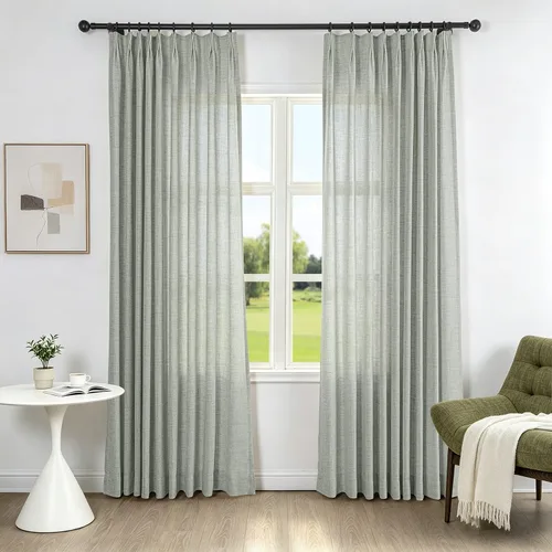Vista 19 de Fcosie Cortinas plisadas filtrantes de luz para sala de estar, dormitorio, granja Kithcen, protección de privacidad, mezcla de lino, 2 paneles, 50