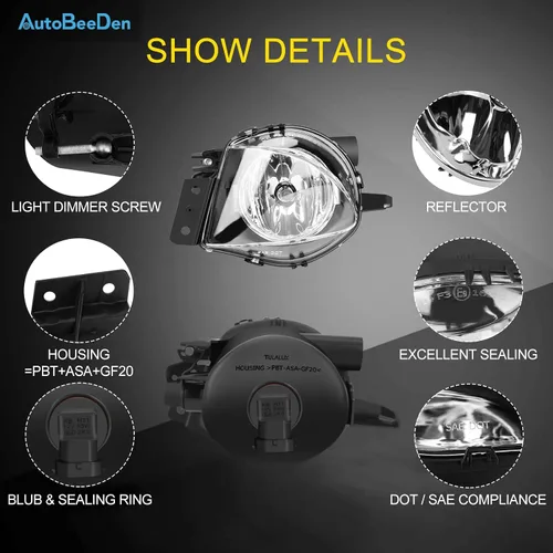 Vista 4 de Lámparas antiniebla para BMW Serie 3 (323i 325i 325xi 328i xdrive 330xi 335d 335i 328xi 335xi 330i Sedan E90 / Wagon E91), (sin paquete deportivo)