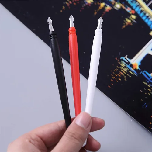 Vista 6 de 18 herramientas de arte para rascar, bolígrafo de color de dibujo para rascar, doble punta/lápiz para rascar, bolsa de herramientas para adultos