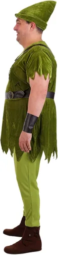 Vista 7 de Disfraz de Peter Pan para adultos de talla grande con sombrero, camisa, medias, cinturónarnés y puños de muñeca