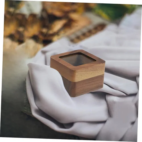 Vista 3 de Cabilock Caja de 2 piezas para anillos de boda, caja de anillo de compromiso, soporte para anillos de almacenamiento, soporte de anillo