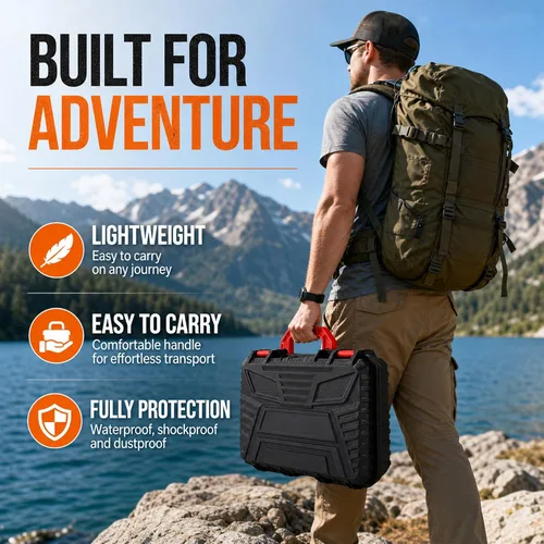 Vista 6 de Estuche rígido para DJI Mini 3/4/5 Pro, funda de transporte de viaje impermeable para DJI Mini 3/4/5 Fly More Combo, RC 2/RC-N3, soporte 7