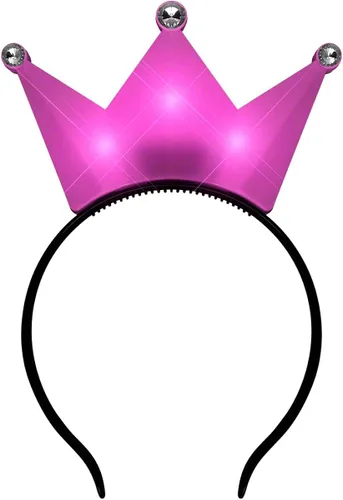 Vista 3 de FlashingBlinkyLights Diademas de tiara de princesa rosa con luz LED (juego de 12 unidades)