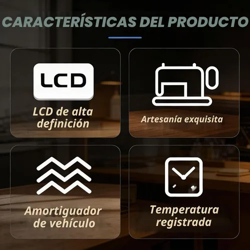 Vista 5 de Riloer Mini Termómetro Digital para Coche, Medidor Digital LCD en Fahrenheit o Celsius para Interior y Exterior, Registros de Temperatura Máxima